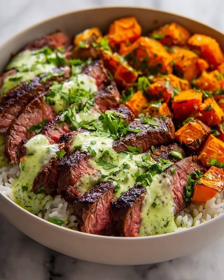 Steak and Sweet Potato Bowls with Avocado-Cilantro Drizzle Recipe