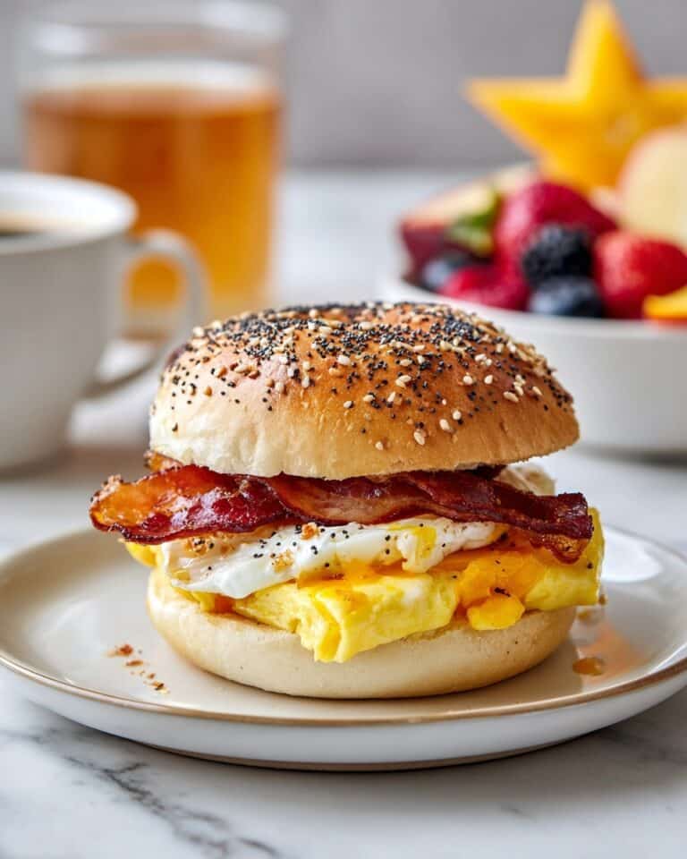 Bacon, Egg, and Cheese Bagel Breakfast Sandwich Recipe