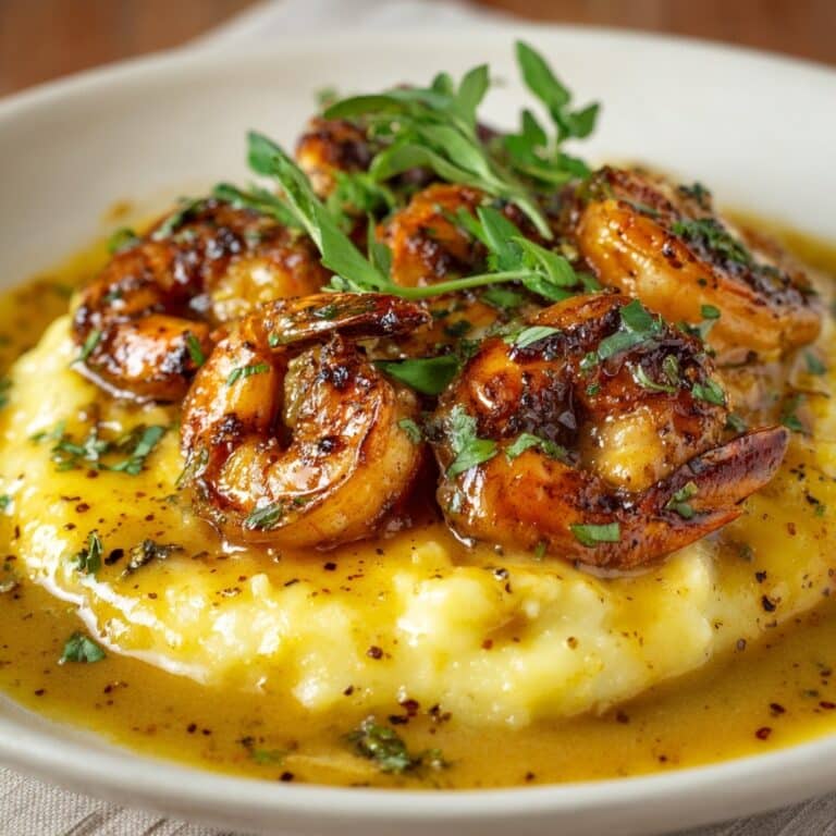 Brown Stew Shrimp with Sweet Potato Grits Recipe
