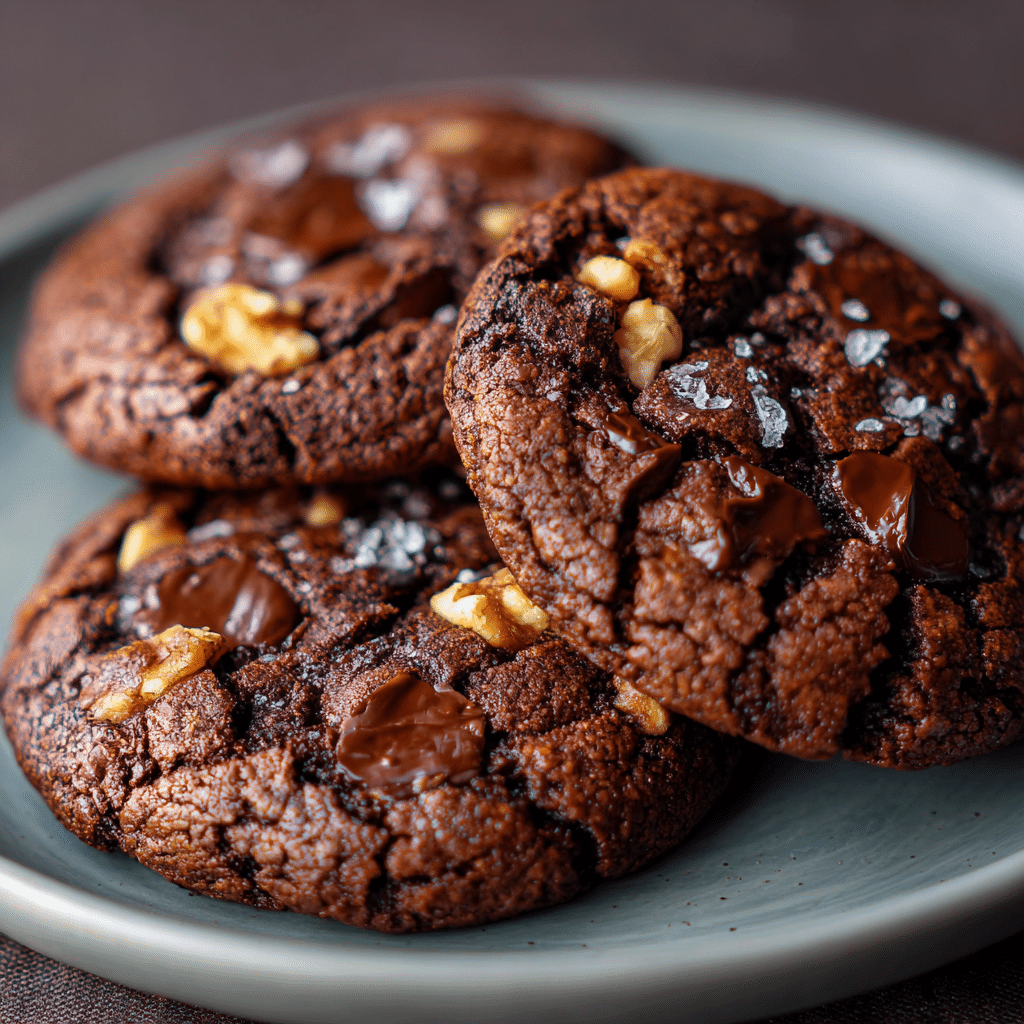 Double Chocolate Salted Caramel Cookies Recipe - Recipe Image