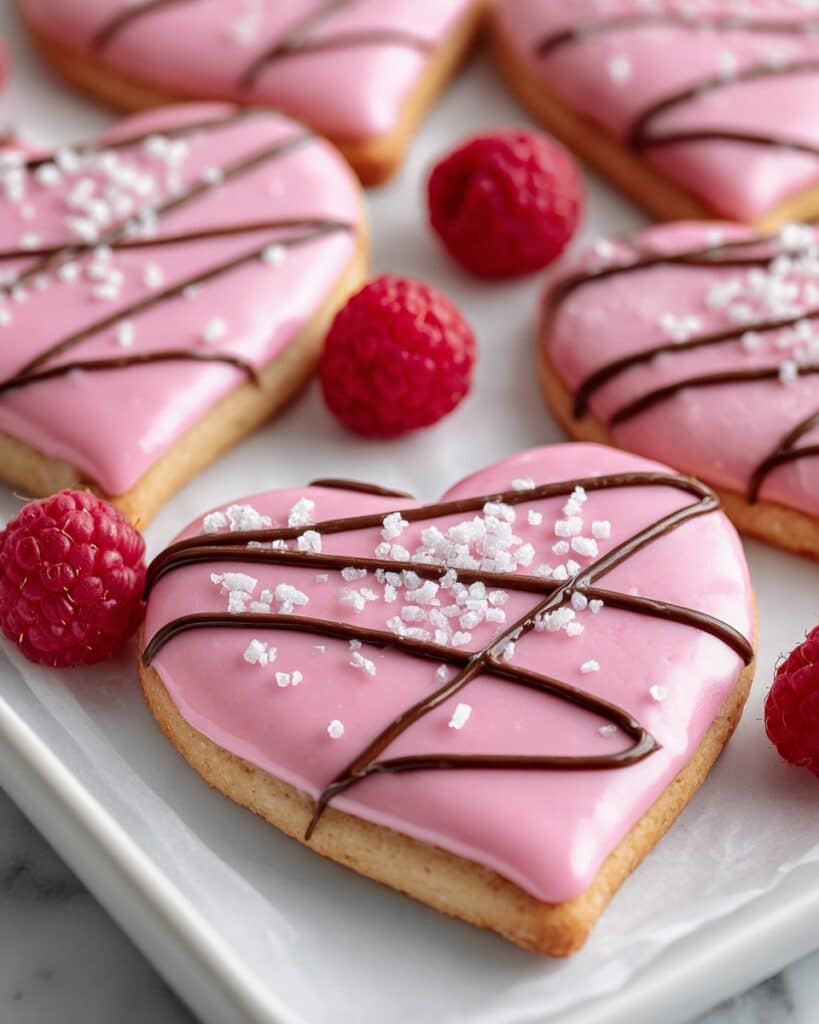 Raspberry Sugar Cookies with Chocolate Drizzle Recipe