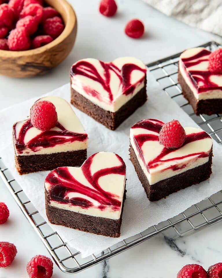 Irresistible Heart Shaped Brownies with Raspberry Swirl & Cheesecake Recipe