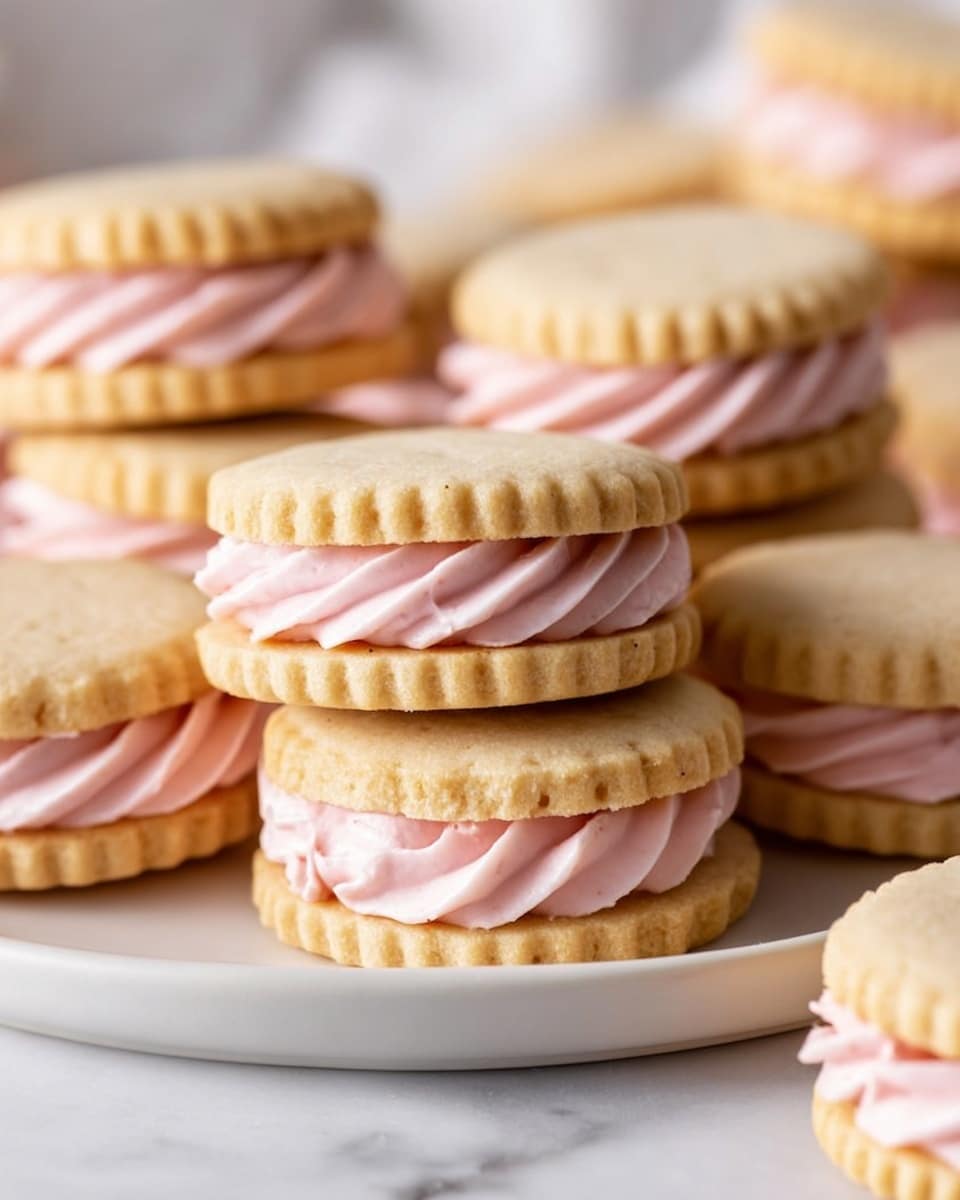 Vanilla Bean Sandwich Cookies with Strawberry Buttercream Recipe - Recipe Image