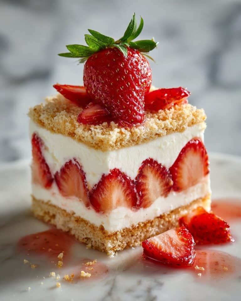 Strawberry Shortcake with Fresh Strawberry Topping and Whipped Cream Recipe