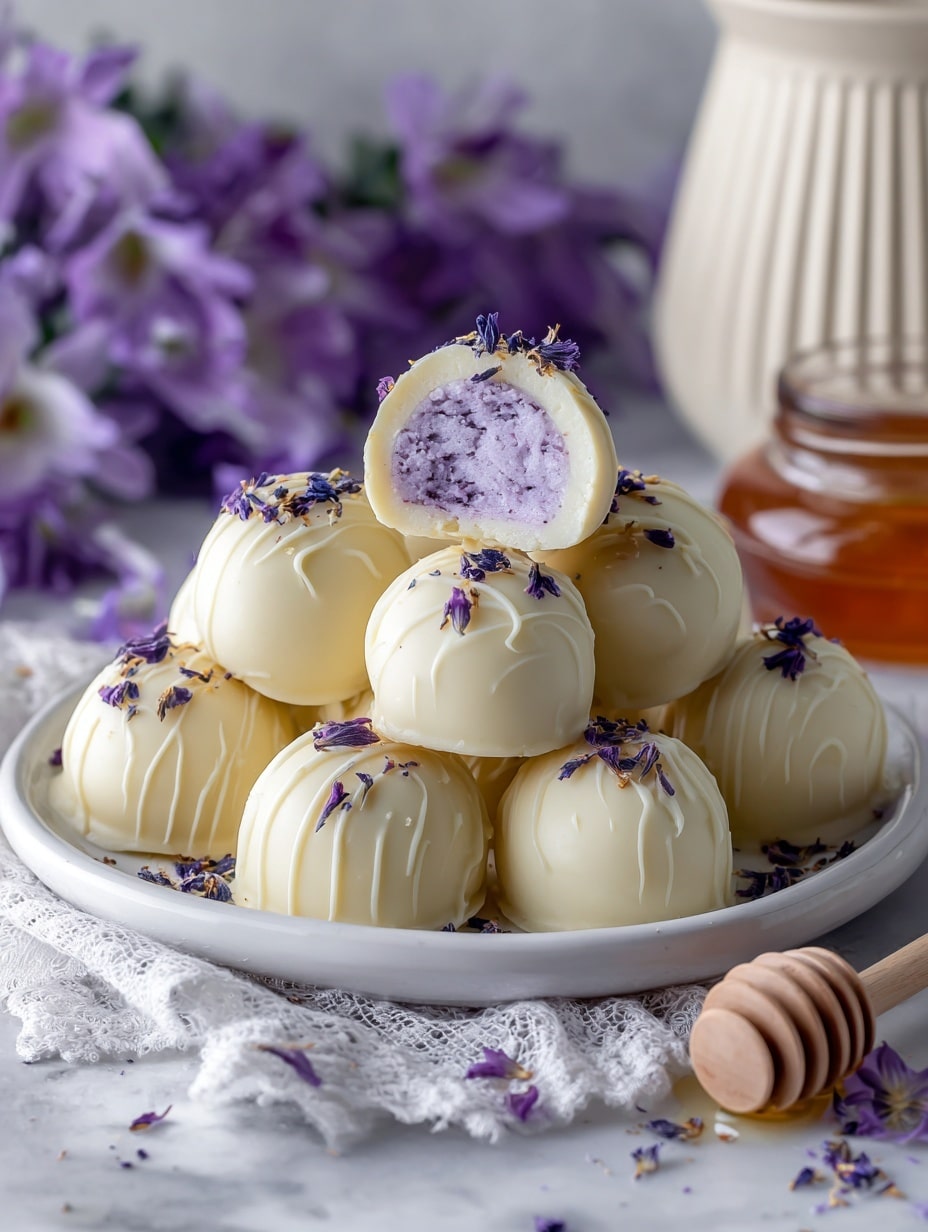 Honey Lavender White Chocolate Truffles Recipe - Recipe Image