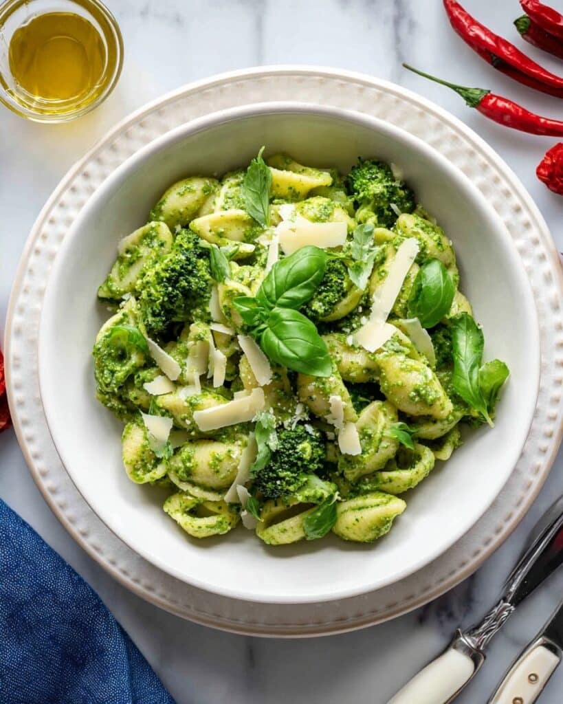 Broccoli Pasta with Garlic, Red Pepper Flakes, and Parmesan Recipe