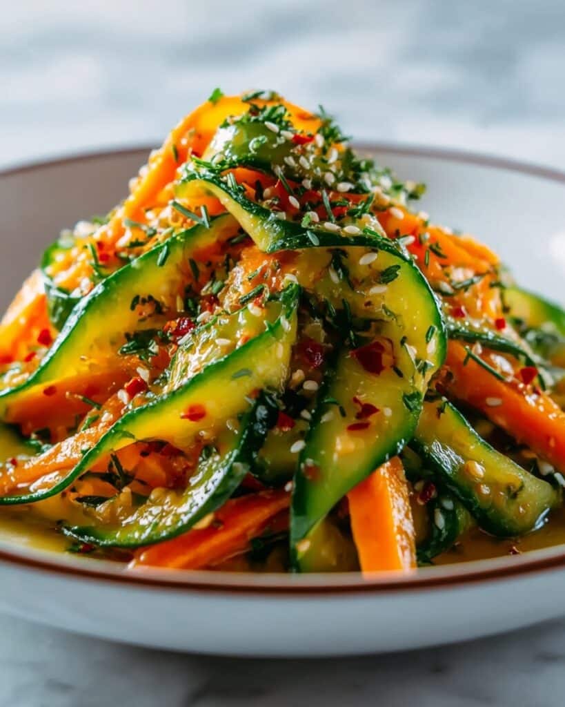 Cucumber Carrot Salad with Sesame and Gochugaru Dressing Recipe