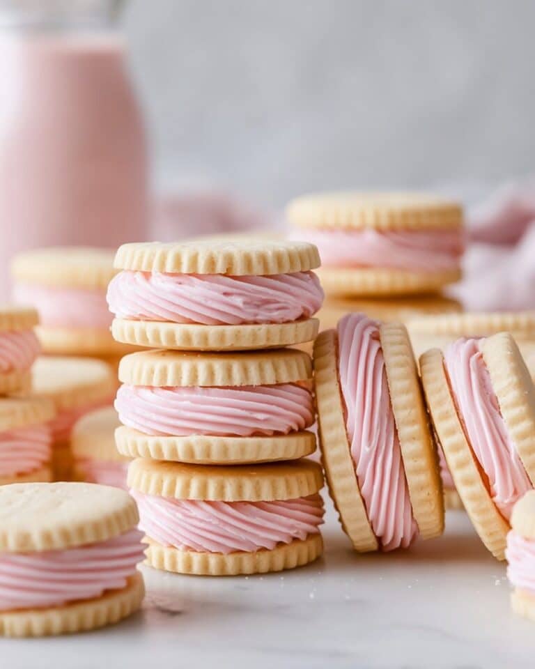 Vanilla Bean Sandwich Cookies with Strawberry Buttercream Recipe