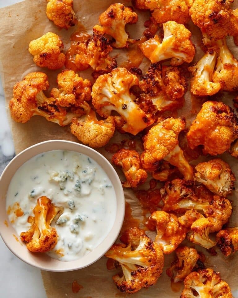 Air Fryer Buffalo Cauliflower with Blue Cheese Dressing Recipe