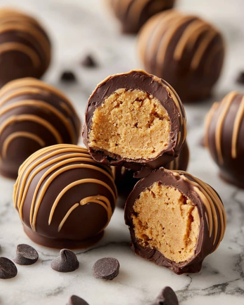 Reese’s Bombs: Creamy Peanut Butter Balls coated in Melted Chocolate Recipe