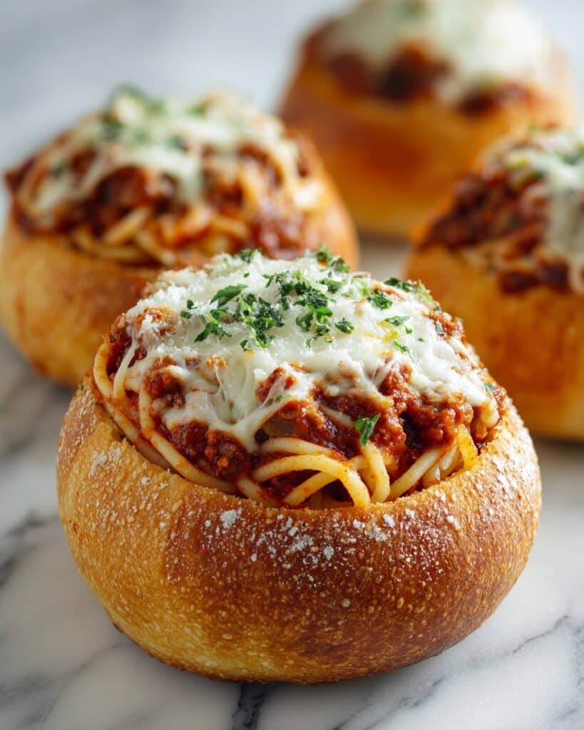 Spaghetti with Garlic Bread Recipe