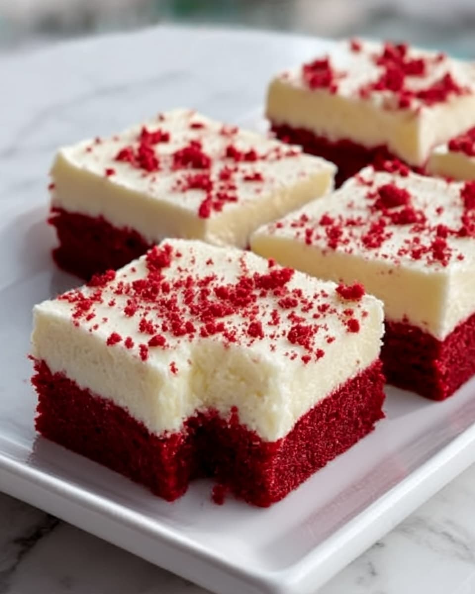 Red Velvet Cookie Bars Recipe - Recipe Image